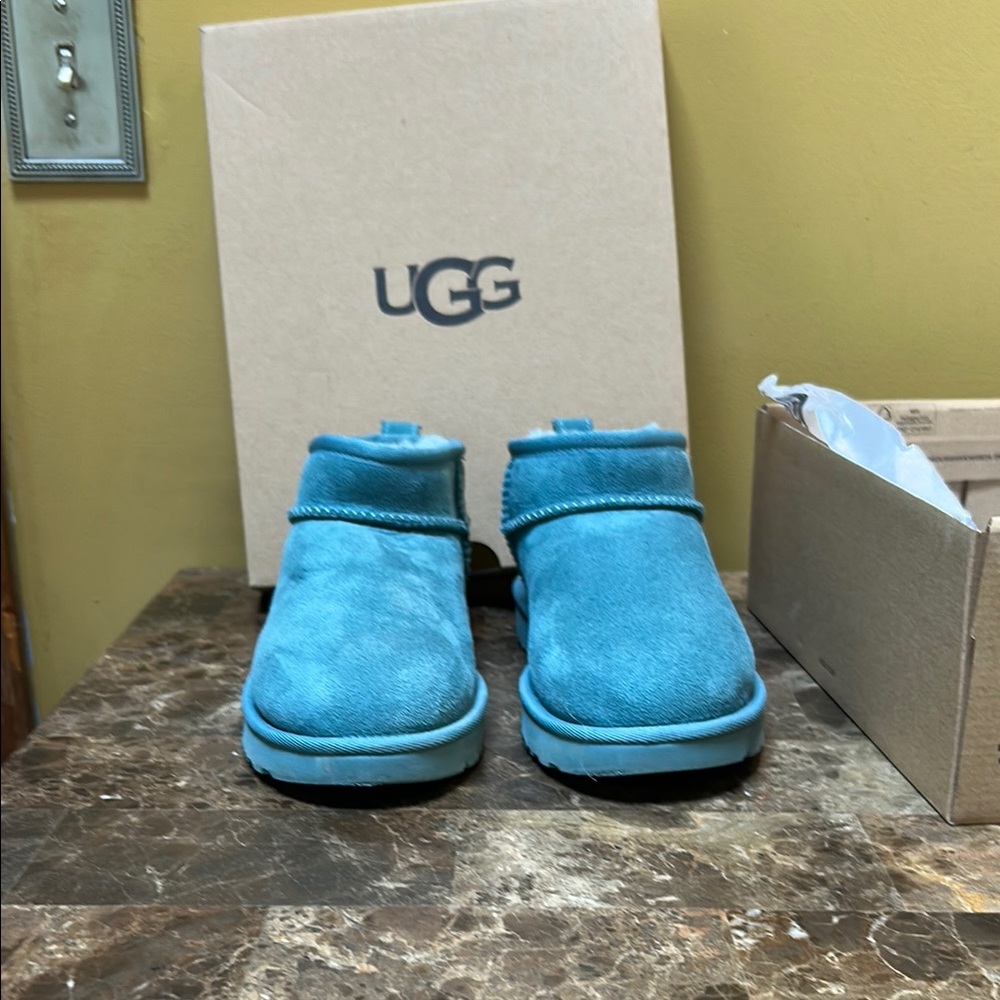 UGG Teal Suede Ankle Boots
